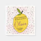 ピンクモダンレモネード1歳 スタンダードカクテルナプキン (正面)