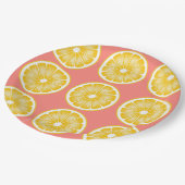 ピンクモダンレモネード&イエロー ペーパープレート (アングル)