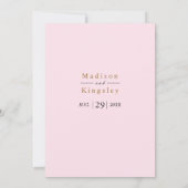 ピンクモダンローズウォーター結婚式招待状 招待状 (裏面)