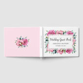 ピンクモダンローズオーキッドフローラウォーター結婚カラー ゲストブック (全面)