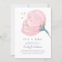 ピンクモダンローズグリッターその女の子の赤ちゃんシャワー