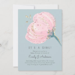 ピンクモダンローズグリッターその女の子の赤ちゃんシャワー