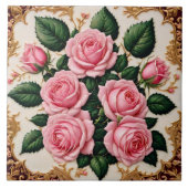 ピンクモダンローズビューティフルコレクション タイル (正面)
