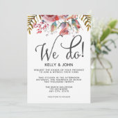 ピンクモダンローズフローラウィドゥ結婚式招待状 招待状 (スタンド正面)