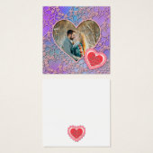 ピンクモダンローズフローラハートロマンチックなバレンタイン (正面&裏面)