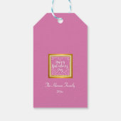 ピンクモダンローズフローラハートロマンチックなバレンタイン ギフトタグ (裏面)