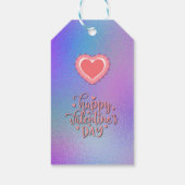 ピンクモダンローズフローラハートロマンチックなバレンタイン ギフトタグ (裏面)