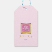 ピンクモダンローズフローラハートロマンチックなバレンタイン ギフトタグ (裏面)