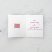 ピンクモダンローズフローラハートロマンチックなバレンタイン 招待状 (内部)