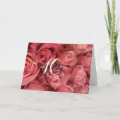 ピンクモダンローズフローラ40th Birthday Card カード (正面)