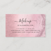 ピンクモダンローズ金ゴールドグリッターメイクアップアーティスト 予約カード (裏面)