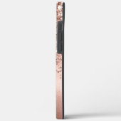 ピンクモダンローズ金ゴールドグリッターモノグラムの紙吹雪 Case-Mate iPhoneケース (裏面 / 左)