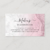 ピンクモダンローズ金ゴールドグリッター大理石メイクアップアーティスト ロイヤリティカード (裏面)