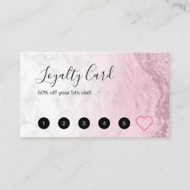 ピンクモダンローズ金ゴールドグリッター大理石メイクアップアーティスト ロイヤリティカード