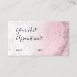 ピンクモダンローズ金ゴールドグリッター大理石化粧家 予約カード