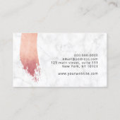 ピンクモダンローズ金ゴールドブラッシュストロークメイクアップ&ヘアメイクアップ 名刺 (裏面)
