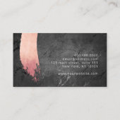 ピンクモダンローズ金ゴールドブラッシュストロークメイクアップ&ヘアメイクアップ 名刺 (裏面)