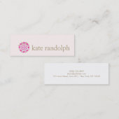 ピンクモダンロータスフラワー美しいサロンとスパ スキニー名刺 (正面/裏面)