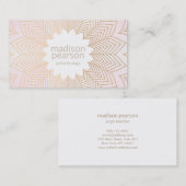 ピンクモダンロータスマンダラフラワーヨガ先生 名刺 (正面/裏面)