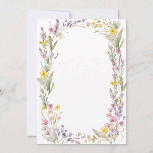 ピンクモダンワイルドフラワーブライダルシャワー 招待状 (裏面)