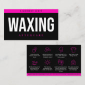 ピンクモダンワックスアフターケアカード、抜毛B 名刺 (正面/裏面)