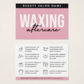 ピンクモダンワックス・アフターケア・カードの抜毛 (正面&裏面)