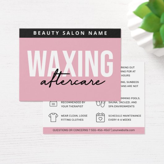 ピンクモダンワックス・アフターケア・カードの抜毛 (デスク)