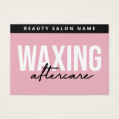ピンクモダンワックス・アフターケア・カードの抜毛 (正面)