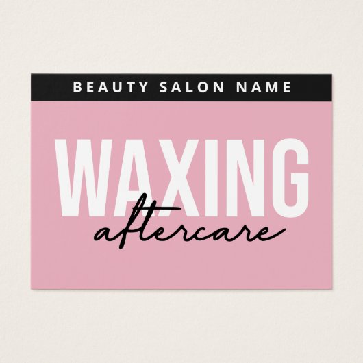 ピンクモダンワックス・アフターケア・カードの抜毛 (正面)