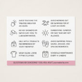 ピンクモダンワックス・アフターケア・カードの抜毛 (裏面)