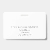 ピンクモダン先生スタイリッシュ従業員ID バッジ (裏面)