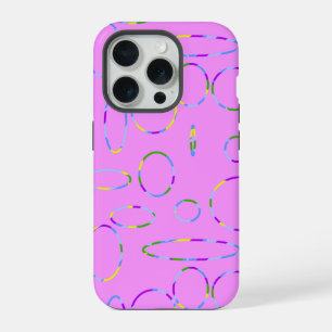 ピンクモダン円ループ iPhone 15 PROケース