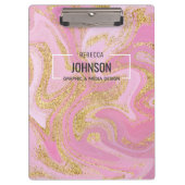 ピンクモダン大切の金ゴールド大理石名 – クリップボード (正面)