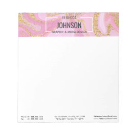 ピンクモダン大切金ゴールド大理石名 – メモ帳