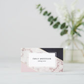 ピンクモダン大理石メイクアップアーティスト名刺 名刺 (スタンド正面)