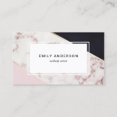 ピンクモダン大理石メイクアップアーティスト名刺 名刺 (正面)