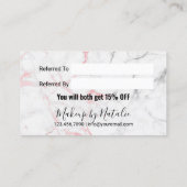 ピンクモダン大理石美しいサロン紹介 紹介カード (裏面)