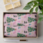 ピンクモダン女性のカーボーイウエスタンブーツクリスマスツリー 薄葉紙 (ギフト)