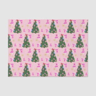ピンクモダン女性のカーボーイウエスタンブーツクリスマスツリー 薄葉紙