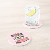 ピンクモダン女性のカーボーイウエスタンブーツクリスマス コースター (側面)