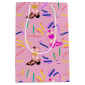 ピンクモダン女性のカーボーイウエスタンブーツ紙吹雪 ミディアムペーパーバッグ (正面)