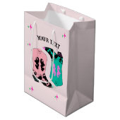 ピンクモダン女性のカーボーイブーツロデオ ミディアムペーパーバッグ (正面アングル)