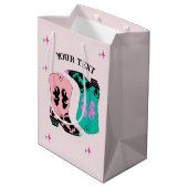 ピンクモダン女性のカーボーイブーツロデオ ミディアムペーパーバッグ (裏面アングル)