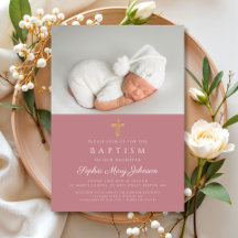 ピンクモダン宗教十字少女の写真バプテスマ