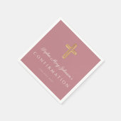 ピンクモダン宗教十字少女の確認 スタンダードカクテルナプキン (角)