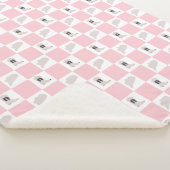 ピンクモダン市松模様に女性のカーボーイロデオパターン シェルパブランケット (3/4)