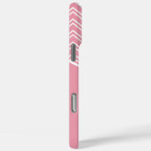 ピンクモダン幾何学的シェブロンモノグラム Case-Mate iPhoneケース (裏面 / 右)