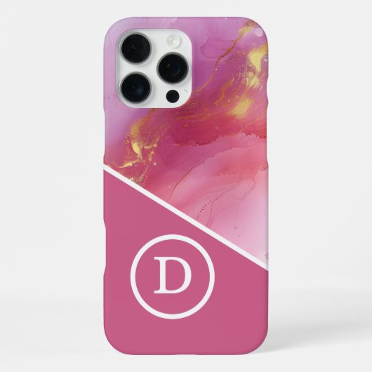 ピンクモダン幾何学的モノグラム iPhoneケース (裏面)