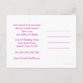 ピンクモダン引っ越しましたの新しい住所はがき 案内ポストカード (裏面)