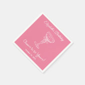 ピンクモダン応援30年誕生日ナプキンス スタンダードカクテルナプキン (角)